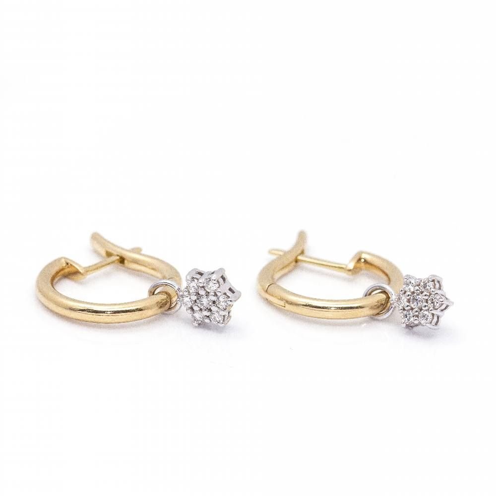 Boucles d'oreilles bicolores avec diamants - Castafiore