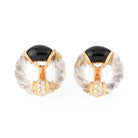 Boucles d'oreilles BOUCHERON en or jaune, onyx, cristal de roche et diamants - Castafiore