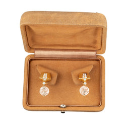 Boucles d'oreilles Boucheron Pendantes en or jaune, perle et diamants - Castafiore