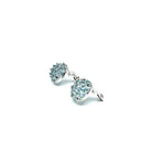 Boucles d'oreilles boules en or blanc Aigue Marine et diamants - Castafiore