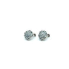 Boucles d'oreilles boules en or blanc Aigue Marine et diamants - Castafiore