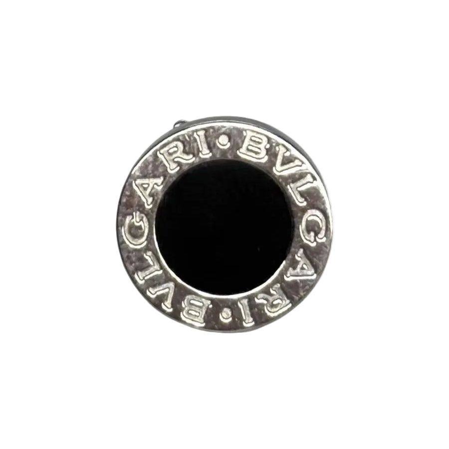 Boucles d'oreilles BULGARI Mono en or blanc et onyx - Castafiore