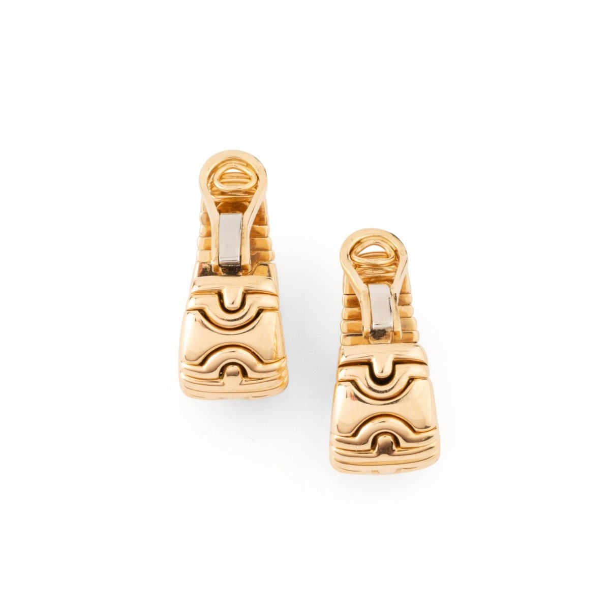 Boucles d'oreilles BULGARI "Parentesi" en or jaune et diamants - Castafiore