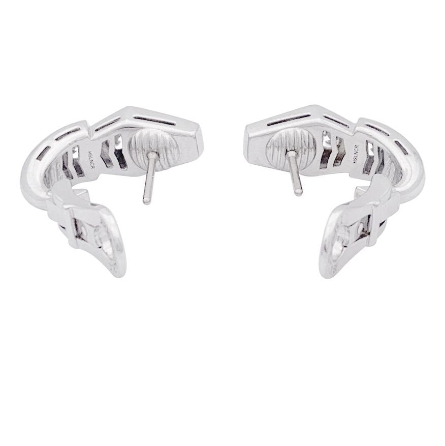Boucles d'oreilles BULGARI "Serpenti Viper" en or blanc et diamant - Castafiore