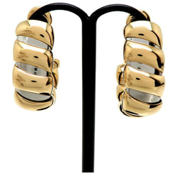 Boucles d'oreilles Bulgari Tubogas en or et acier inoxydable - Castafiore