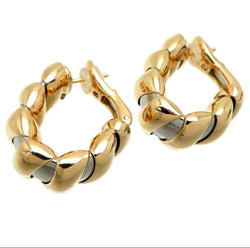 Boucles d'oreilles Bulgari Tubogas en or et acier inoxydable - Castafiore