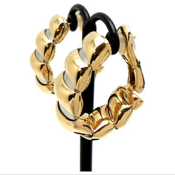 Boucles d'oreilles Bulgari Tubogas en or et acier inoxydable - Castafiore