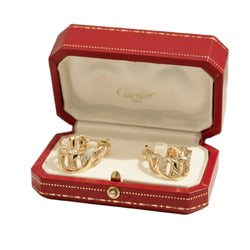 Boucles d’Oreilles CARTIER "Bergame" en or jaune et diamants - Castafiore