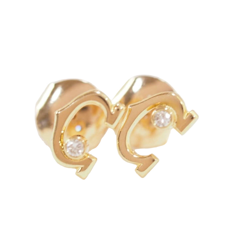 Boucles d'oreilles Cartier C en or jaune et diamants - Castafiore