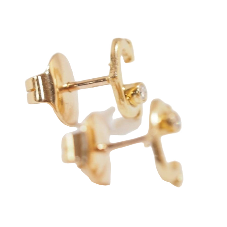 Boucles d'oreilles Cartier C en or jaune et diamants - Castafiore