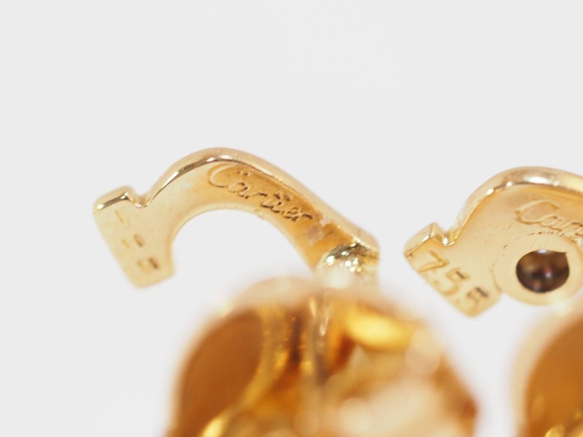 Boucles d'oreilles Cartier C en or jaune et diamants - Castafiore