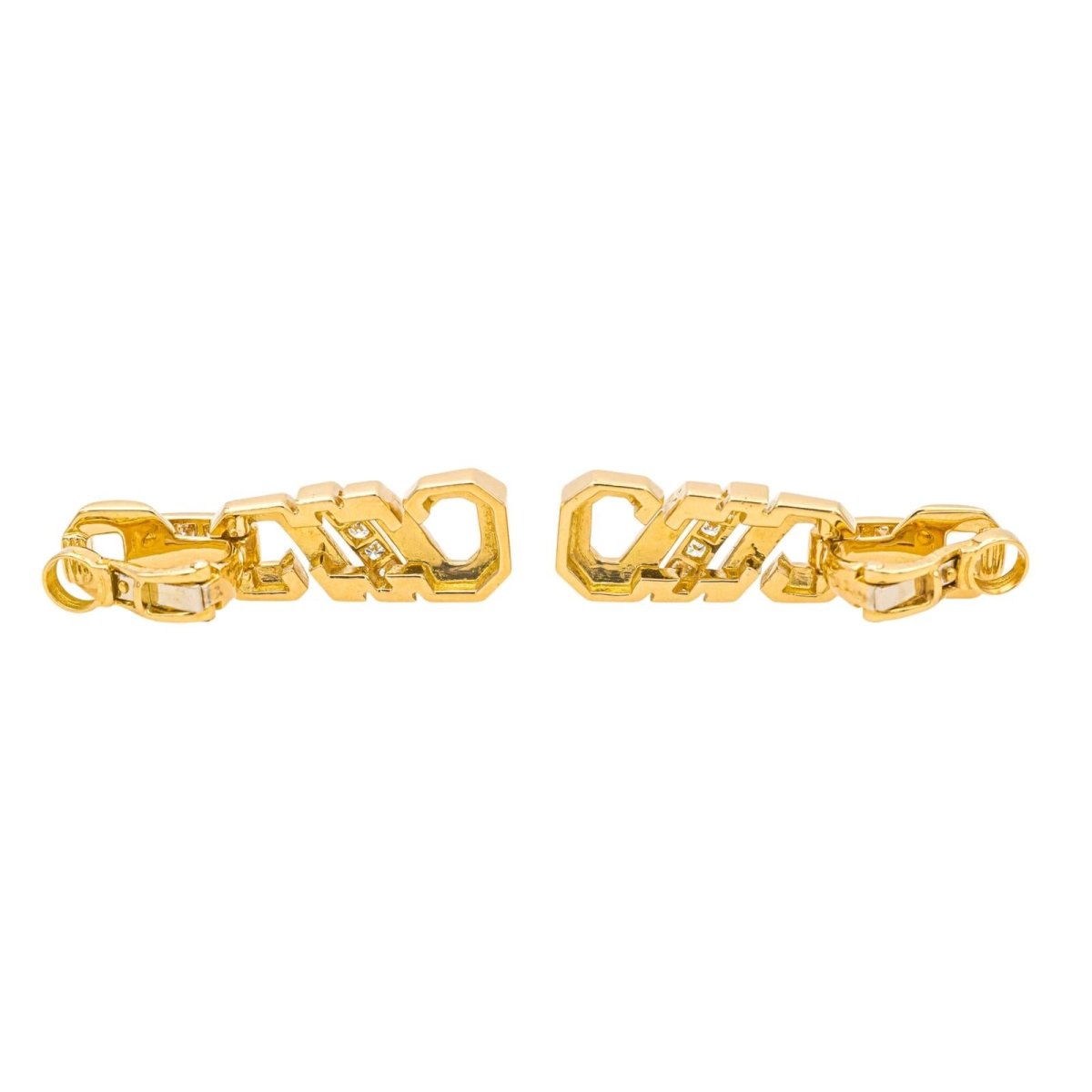 Boucles d'oreilles CARTIER en or jaune et diamants - Castafiore