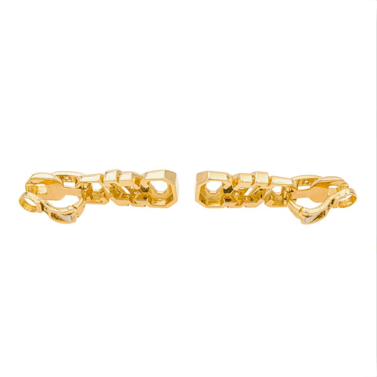 Boucles d'oreilles CARTIER en or jaune et diamants - Castafiore