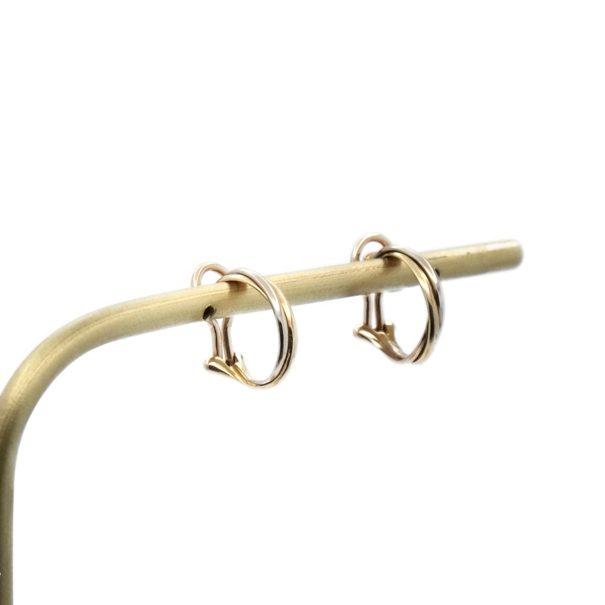 Boucles d'oreilles CARTIER Trinity en or gris, or jaune et or rose - Castafiore