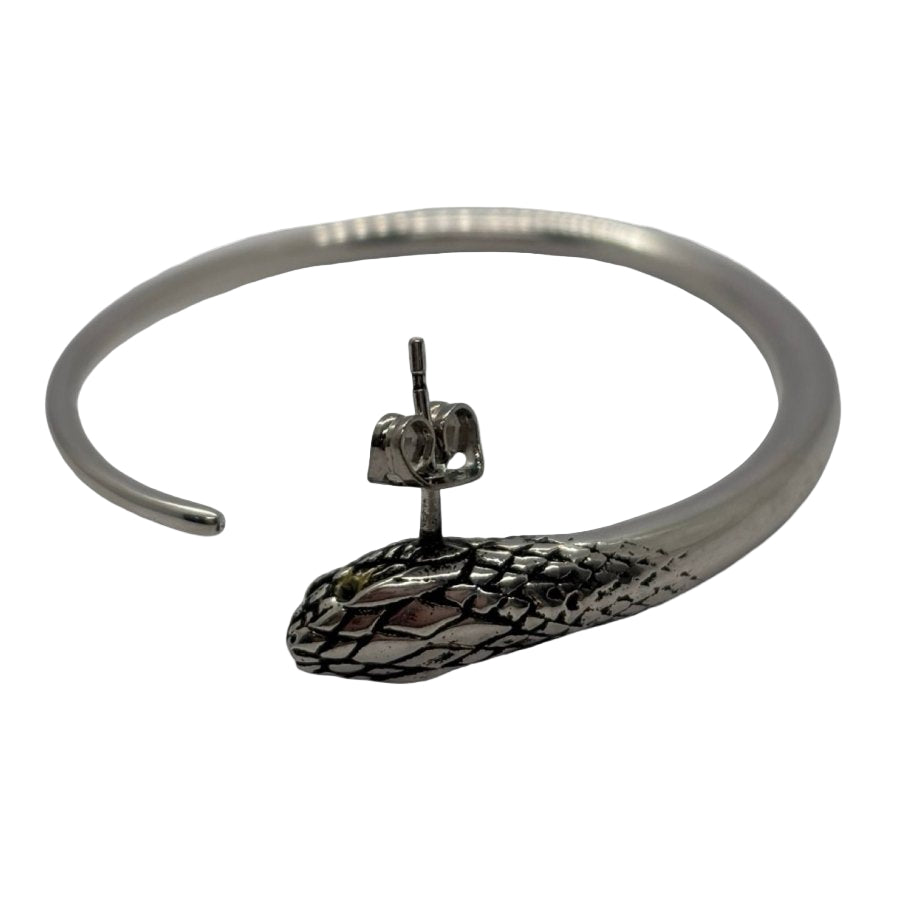 Boucles d'oreilles CÉLINE Serpent en métal argenté - Castafiore