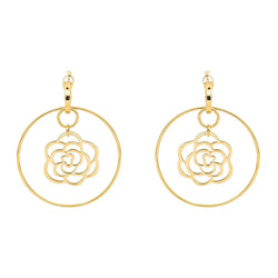 Boucles d'oreilles CHANEL "Camélia" en or jaune - Castafiore