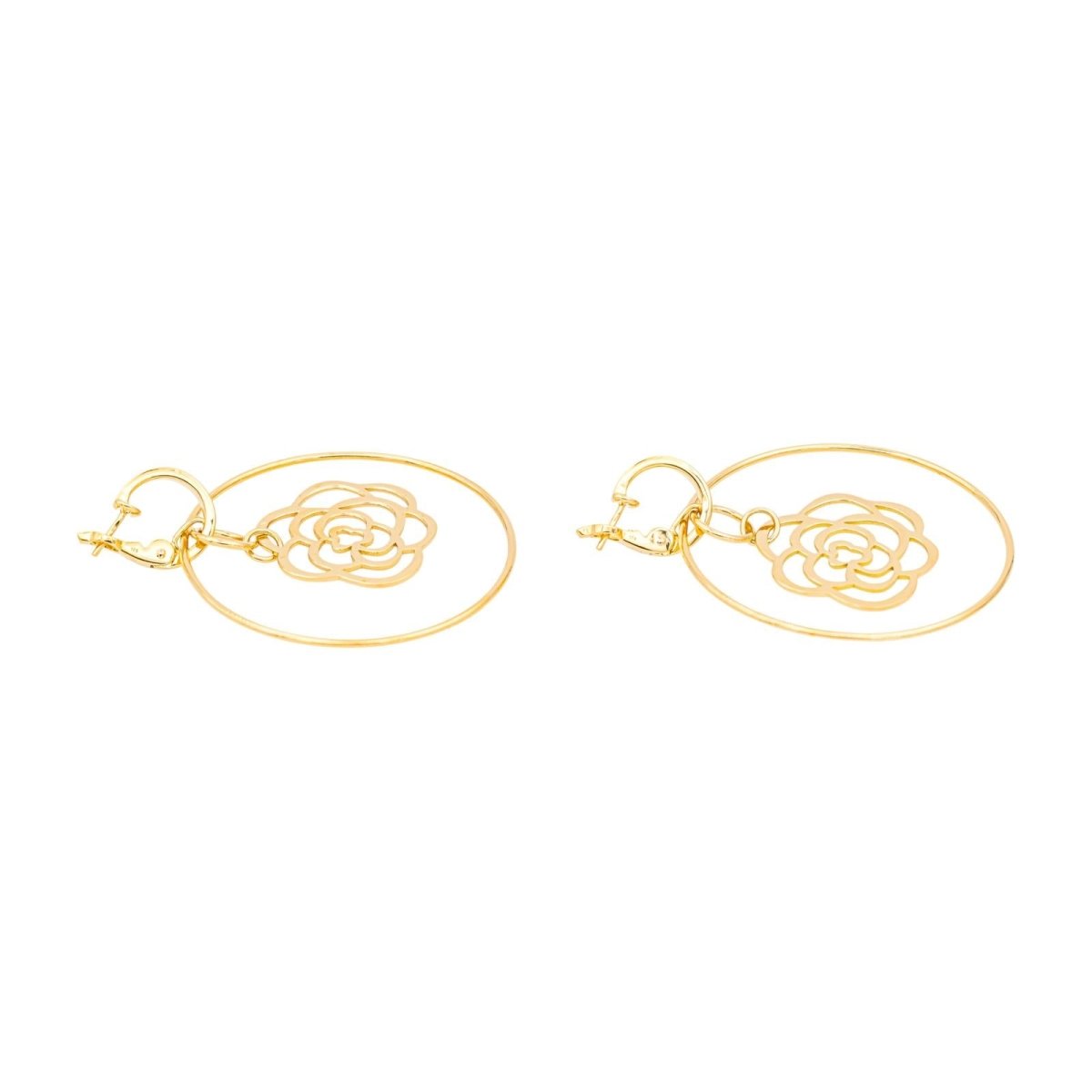 Boucles d'oreilles CHANEL "Camélia" en or jaune - Castafiore