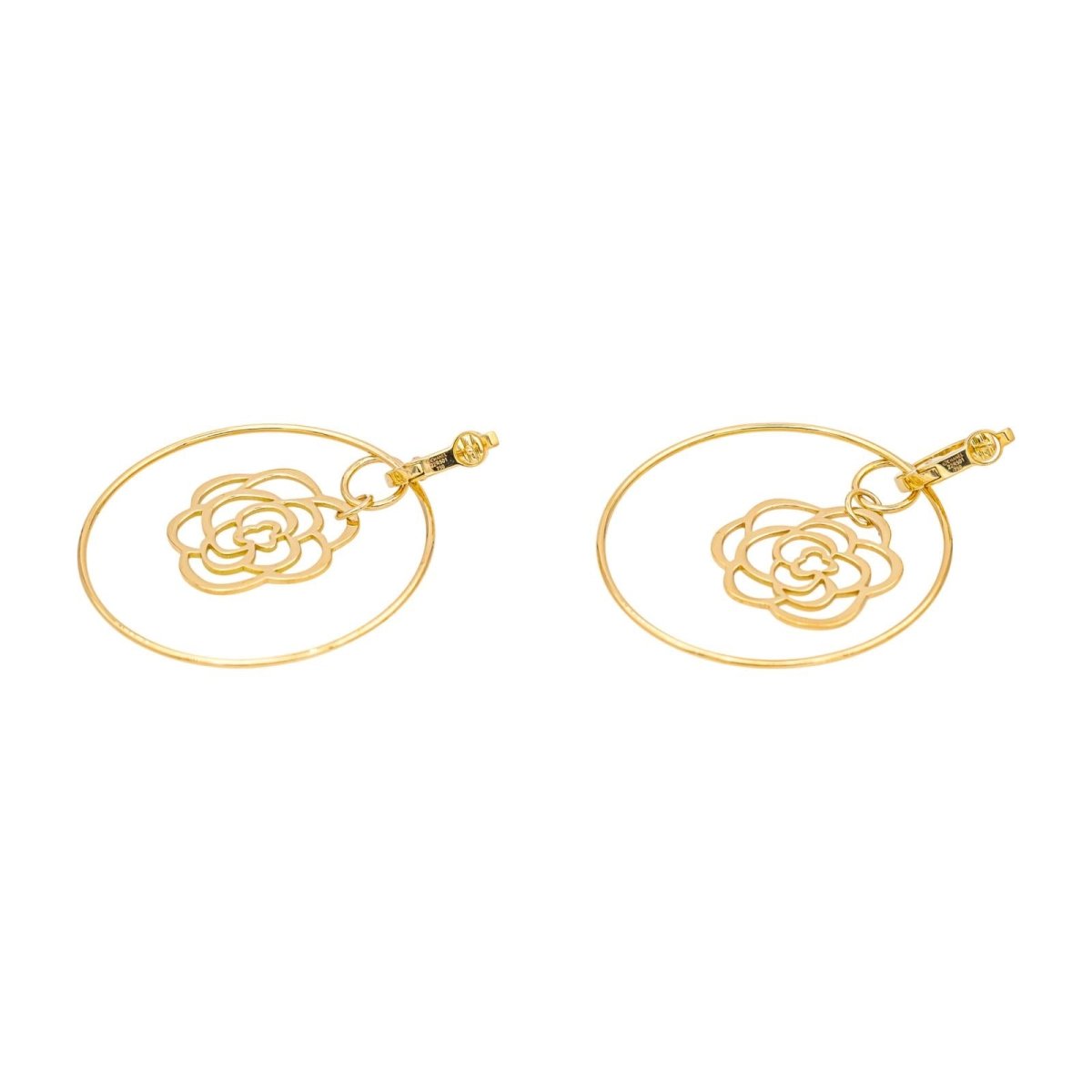 Boucles d'oreilles CHANEL "Camélia" en or jaune - Castafiore