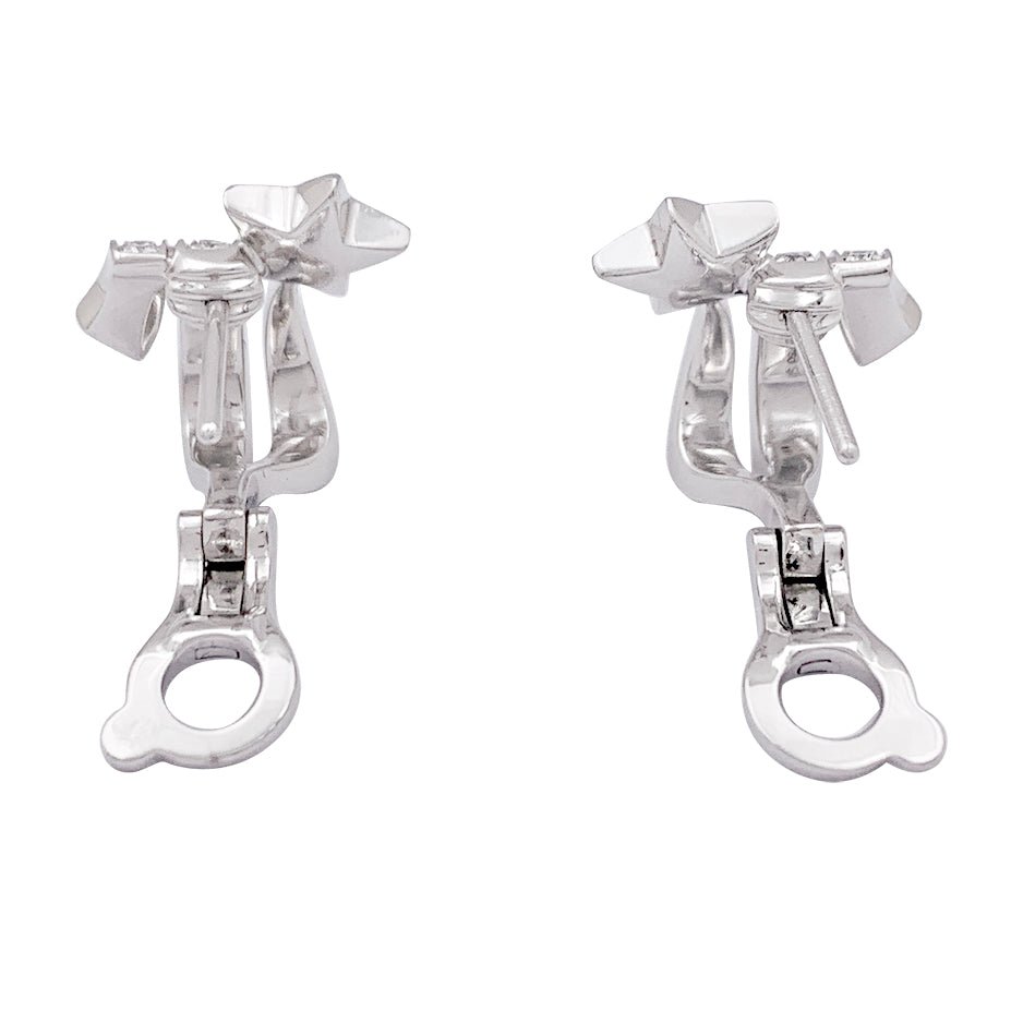 Boucles d'oreilles CHANEL "Etoile Filante" en or blanc et diamants - Castafiore