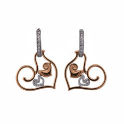 Boucles d'oreilles CHANTECLER en or blanc, or jaune et diamants - Castafiore