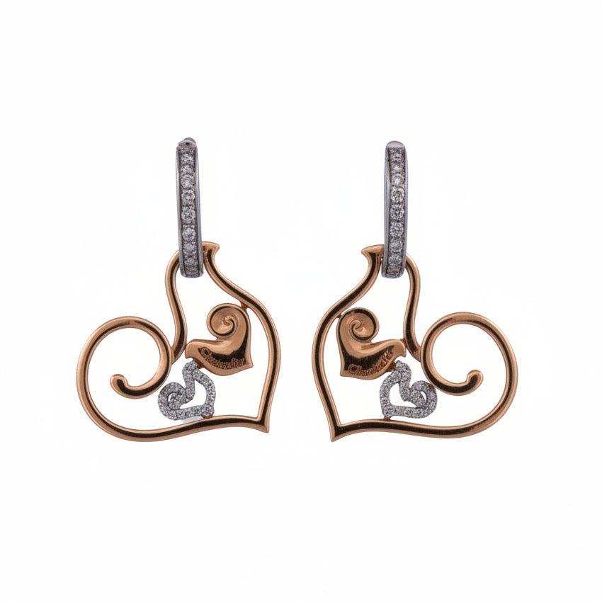 Boucles d'oreilles CHANTECLER en or blanc, or jaune et diamants - Castafiore