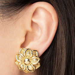 Boucles d'oreilles CHIMENTO Fleurs en or jaune - Castafiore