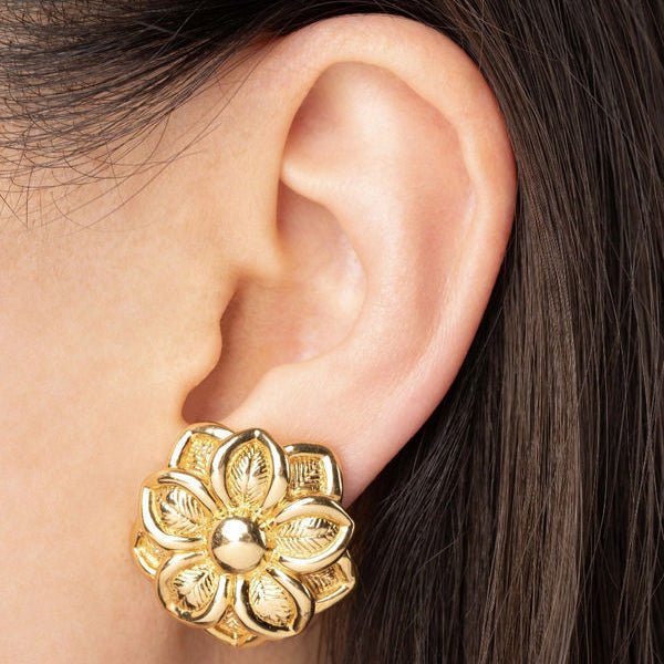 Boucles d'oreilles CHIMENTO Fleurs en or jaune - Castafiore