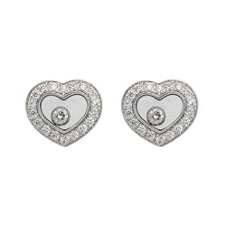 Boucles d'oreilles CHOPARD "Happy Diamonds" en or blanc et diamants - Castafiore