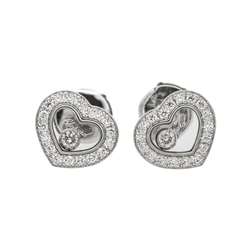 Boucles d'oreilles CHOPARD "Happy Diamonds" en or blanc et diamants - Castafiore