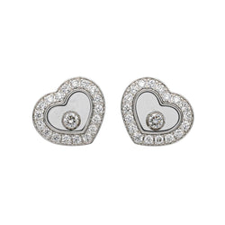 Boucles d'oreilles CHOPARD "Happy Diamonds" en or blanc et diamants - Castafiore