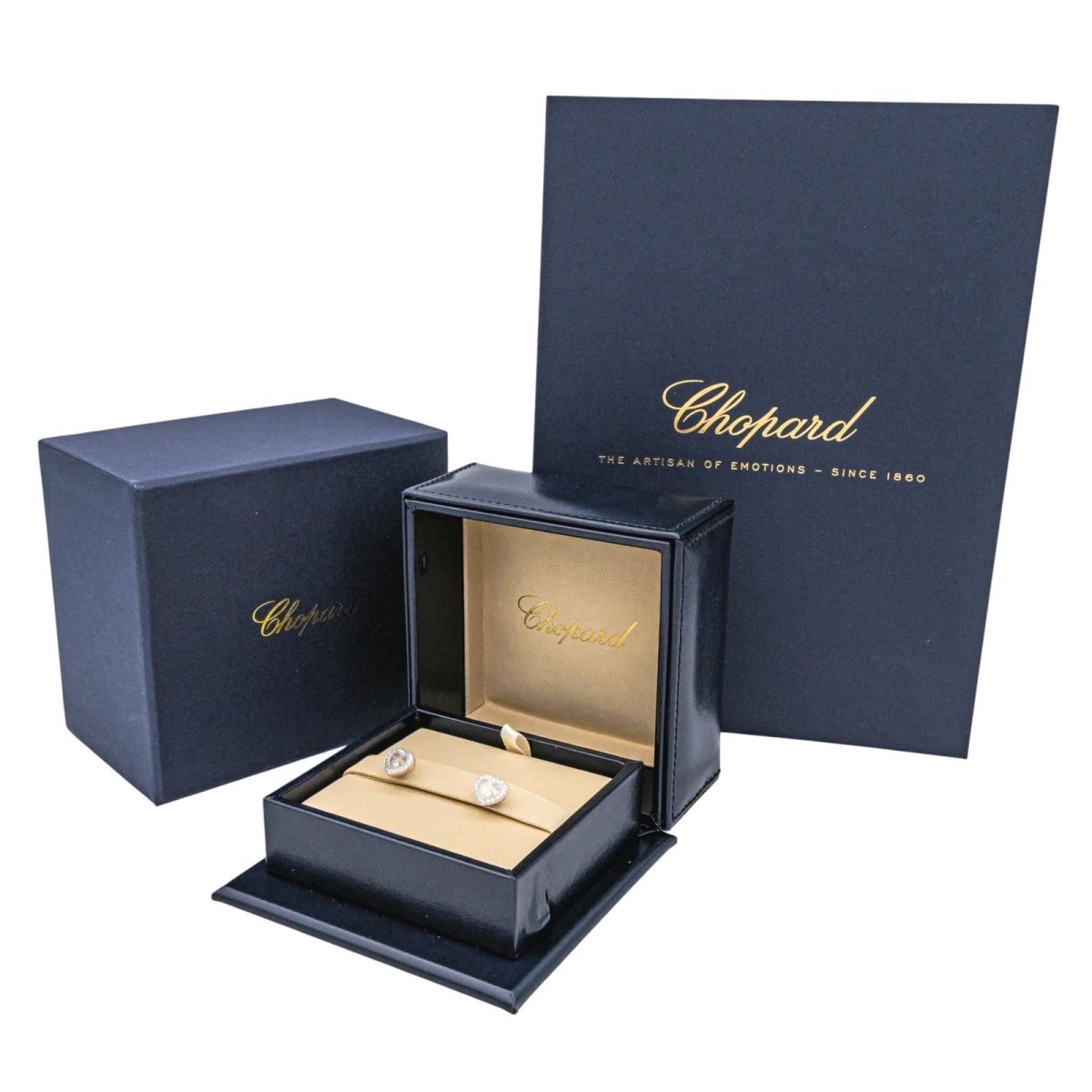 Boucles d'oreilles CHOPARD "Happy Diamonds" en or blanc et diamants - Castafiore