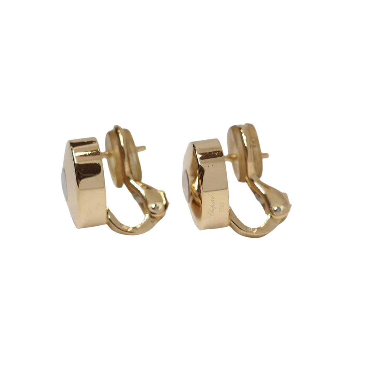 Boucles d'oreilles Chopard " Happy Diamonds " en or jaune et diamant - Castafiore