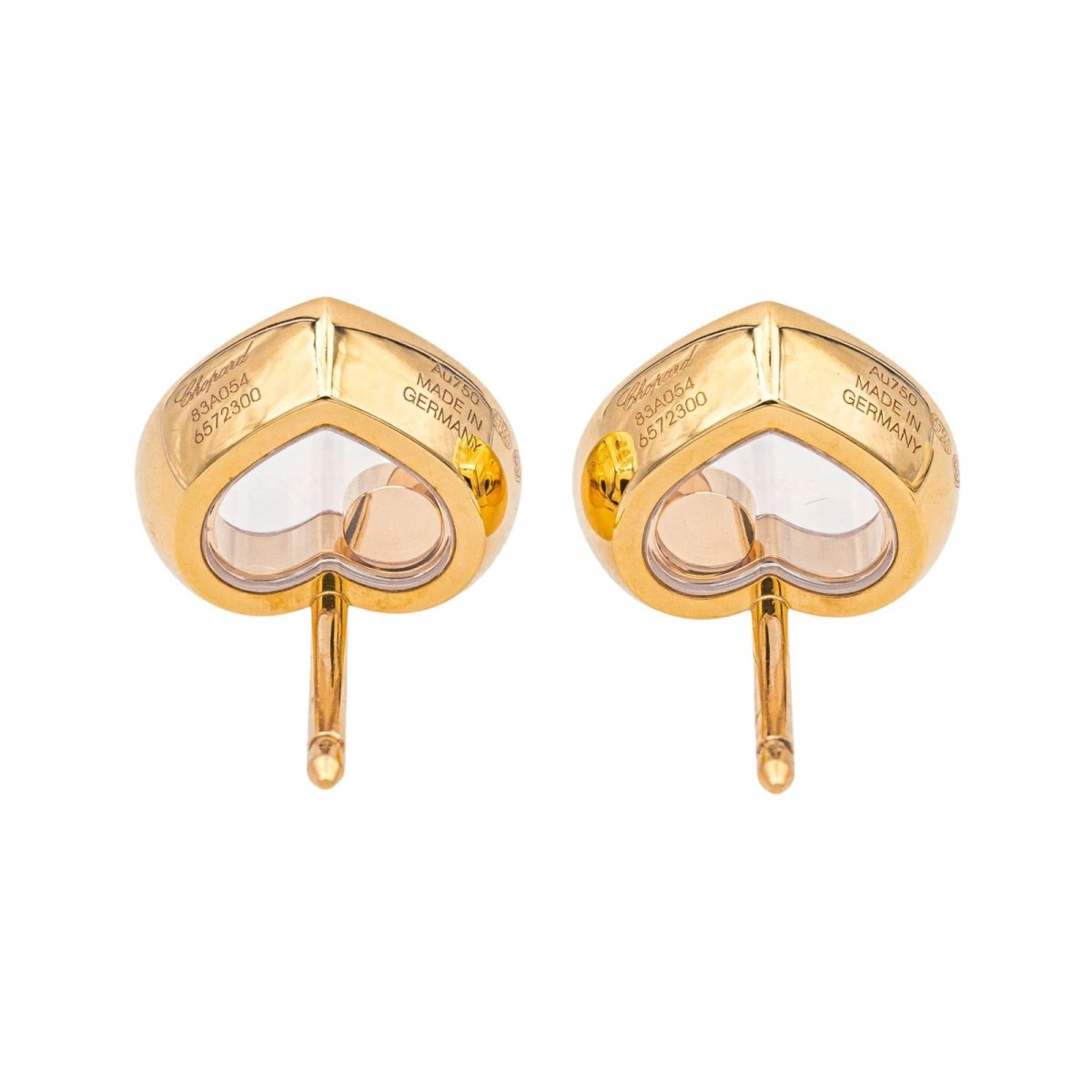 Boucles d'oreilles CHOPARD "Happy diamonds" en or rose et diamants - Castafiore