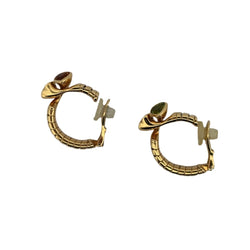 Boucles d'oreilles Clip BULGARI Coeurs en or jaune, péridot et citrine - Castafiore