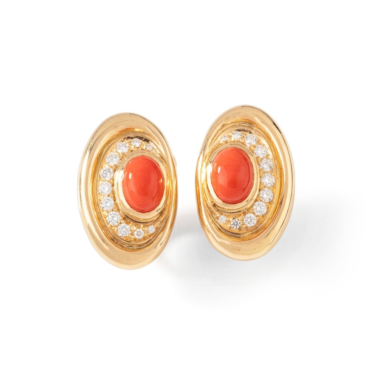 KENNETH LANE vintage faux corail or coquillage design boucles d'oreilles à clip KENNETH LANE vintage faux corail or coquillage design boucles d'oreilles à clip