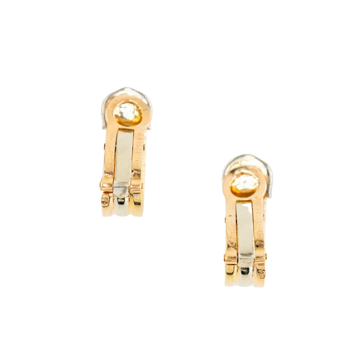 Boucles d'oreilles Clip CARTIER "C de Cartier" en or blanc, or jaune et or rose - Castafiore