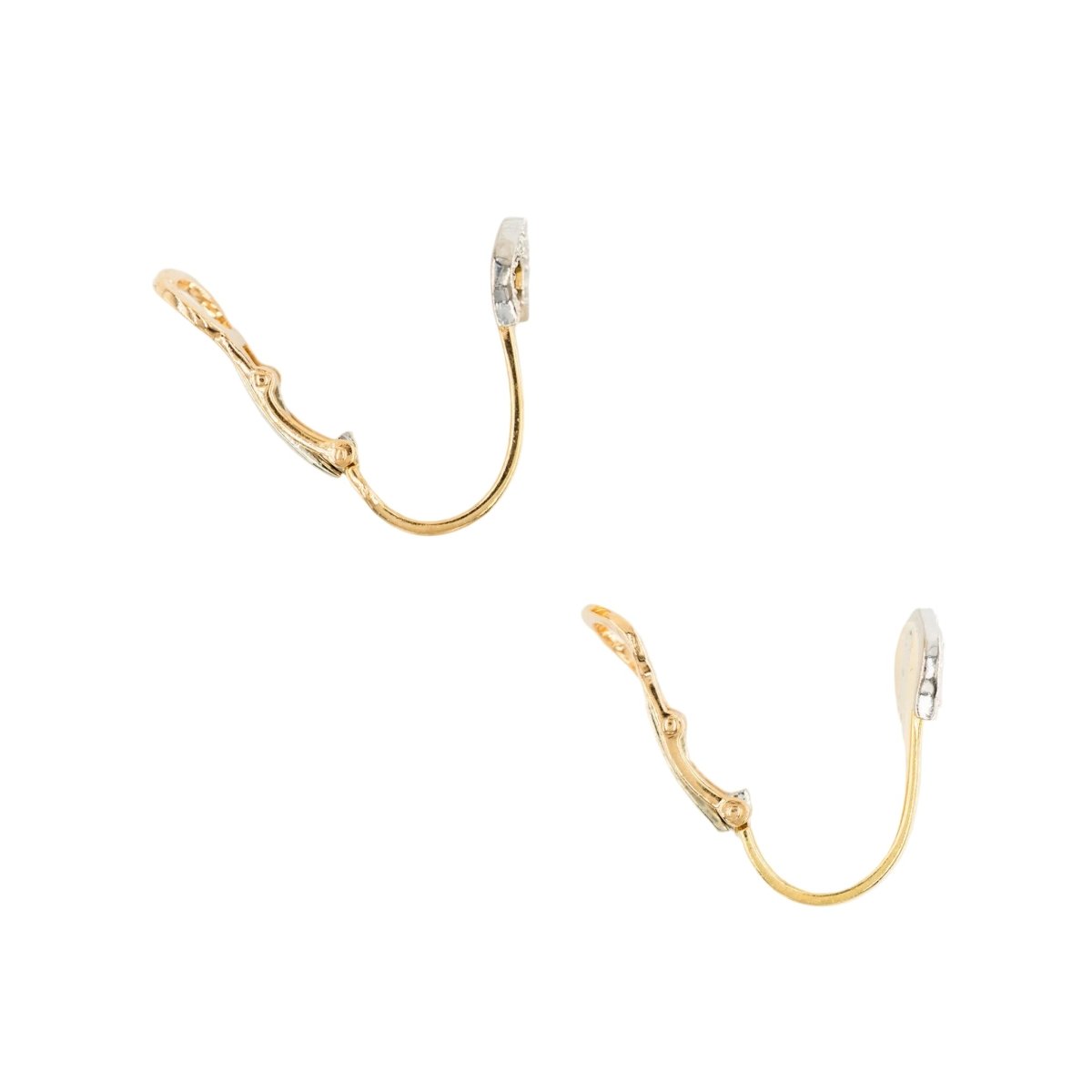 Boucles d'oreilles Clip CARTIER "C de Cartier" en or blanc, or jaune et or rose - Castafiore