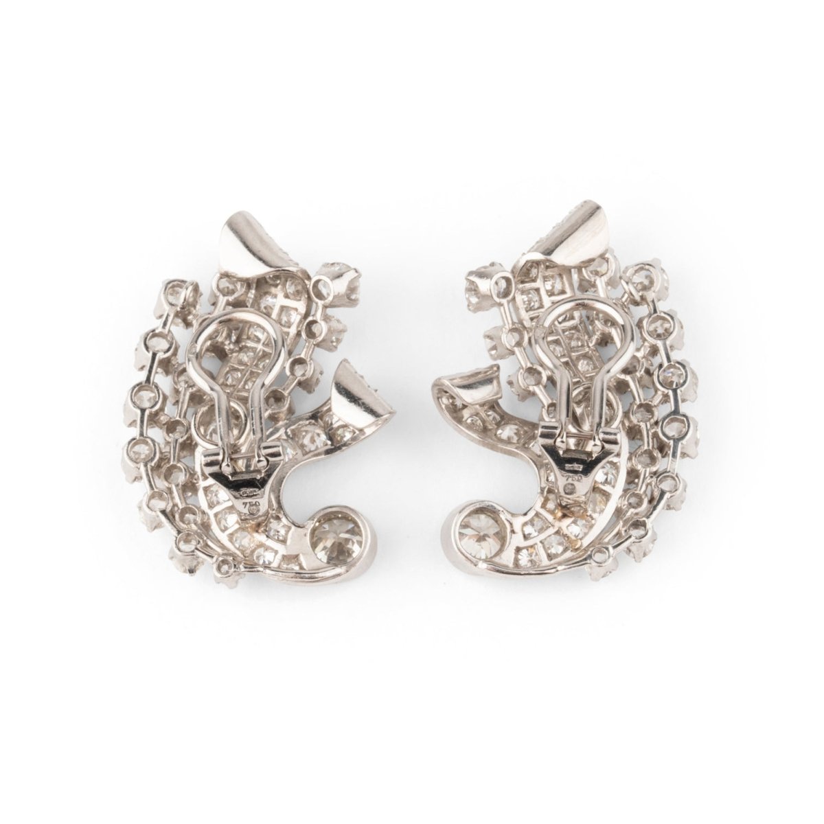 Boucles d'oreilles Clip en or blanc et diamants - Castafiore