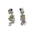 Boucles d'oreilles Clip en or blanc, or jaune et saphir - Castafiore