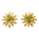 Boucles d'oreilles Clip en or jaune émeraude et diamant - Castafiore