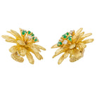 Boucles d'oreilles Clip en or jaune émeraude et diamant - Castafiore