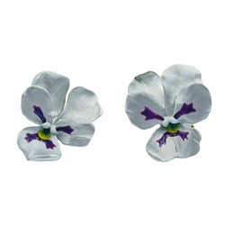 Boucles d'oreilles Clip JAR "Pensées" en aluminium et or rose - Castafiore