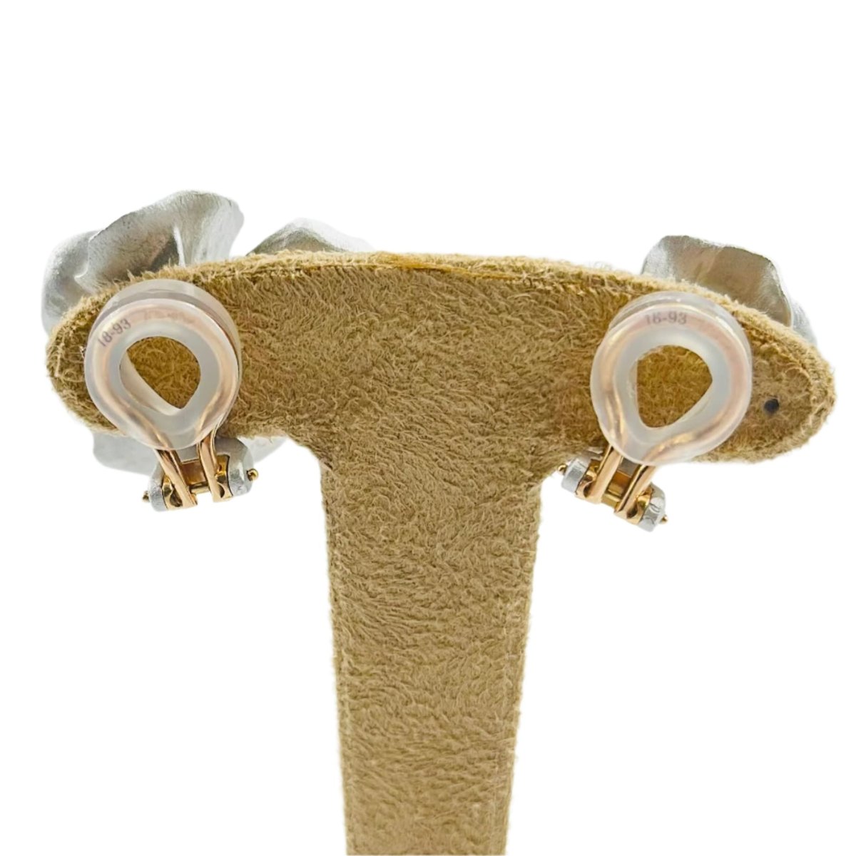 Boucles d'oreilles Clip JAR "Pensées" en aluminium et or rose - Castafiore