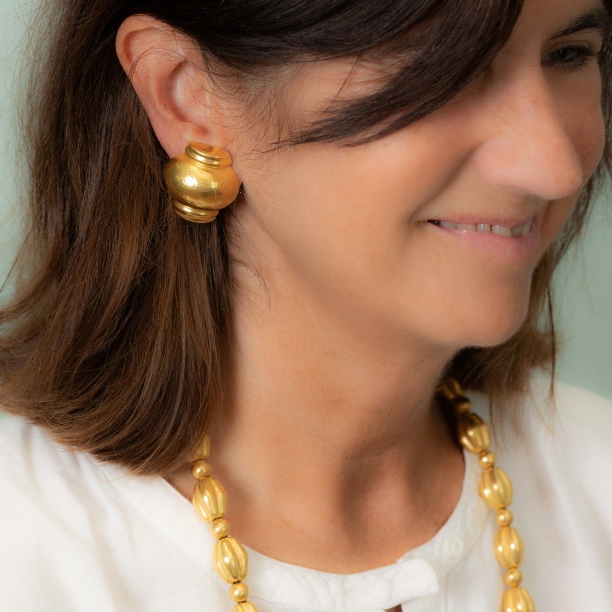 Boucles d'oreilles Clip LALAOUNIS Pot en or jaune - Castafiore