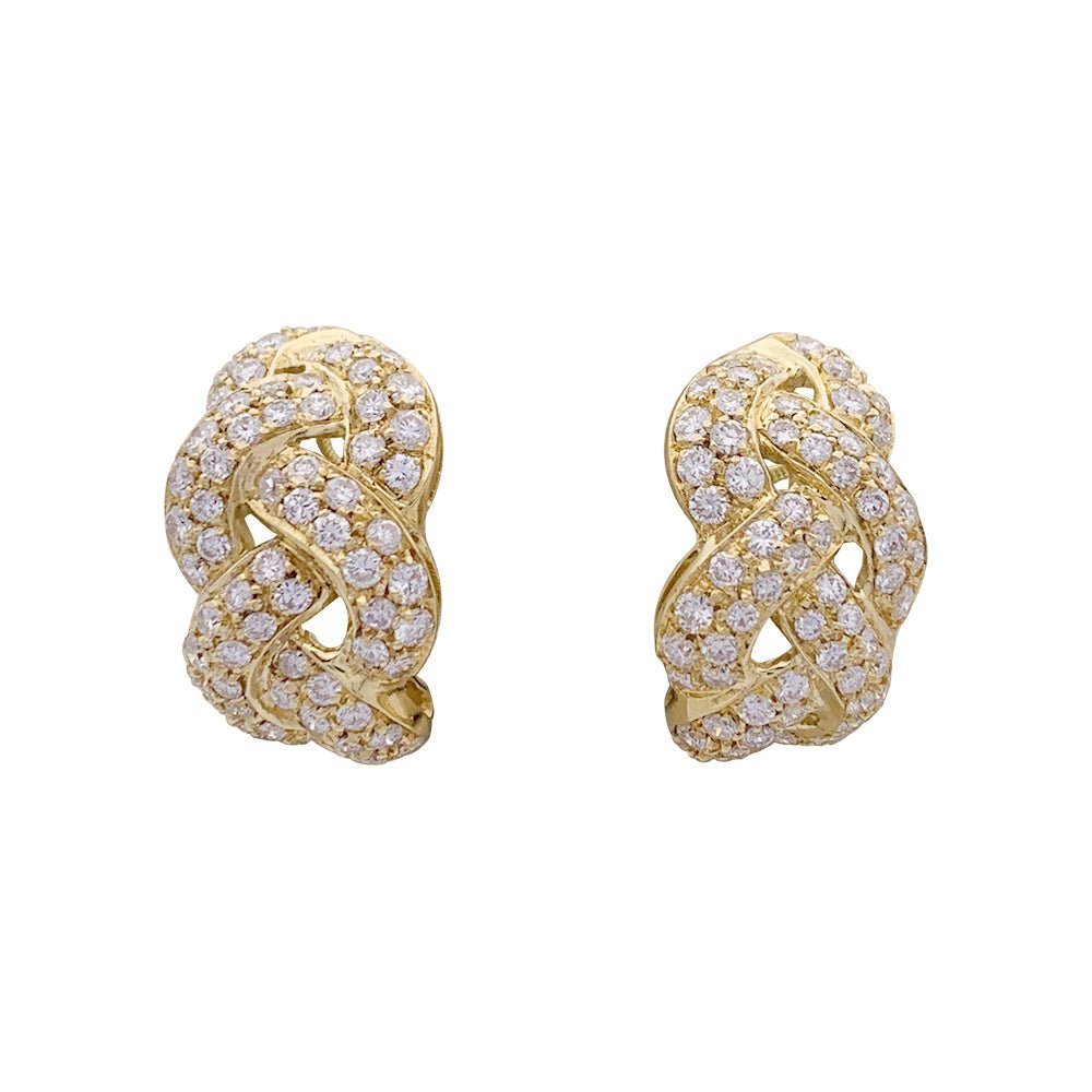 Boucles d'oreilles Clip Pavées en or jaune et diamants - Castafiore