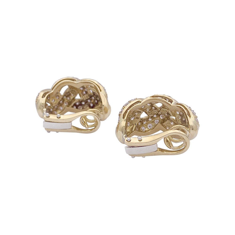 Boucles d'oreilles Clip Pavées en or jaune et diamants - Castafiore