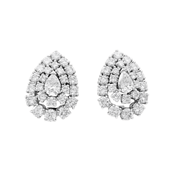 Boucles d'oreilles Clips BOUCHERON en or blanc, platine et diamants - Castafiore