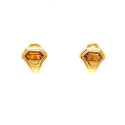 Boucles d'oreilles Clips BULGARI en or jaune et citrines - Castafiore