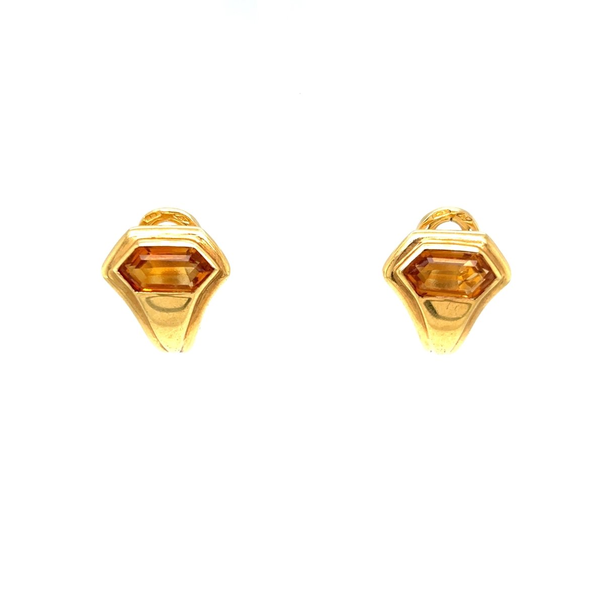 Boucles d'oreilles Clips BULGARI en or jaune et citrines - Castafiore
