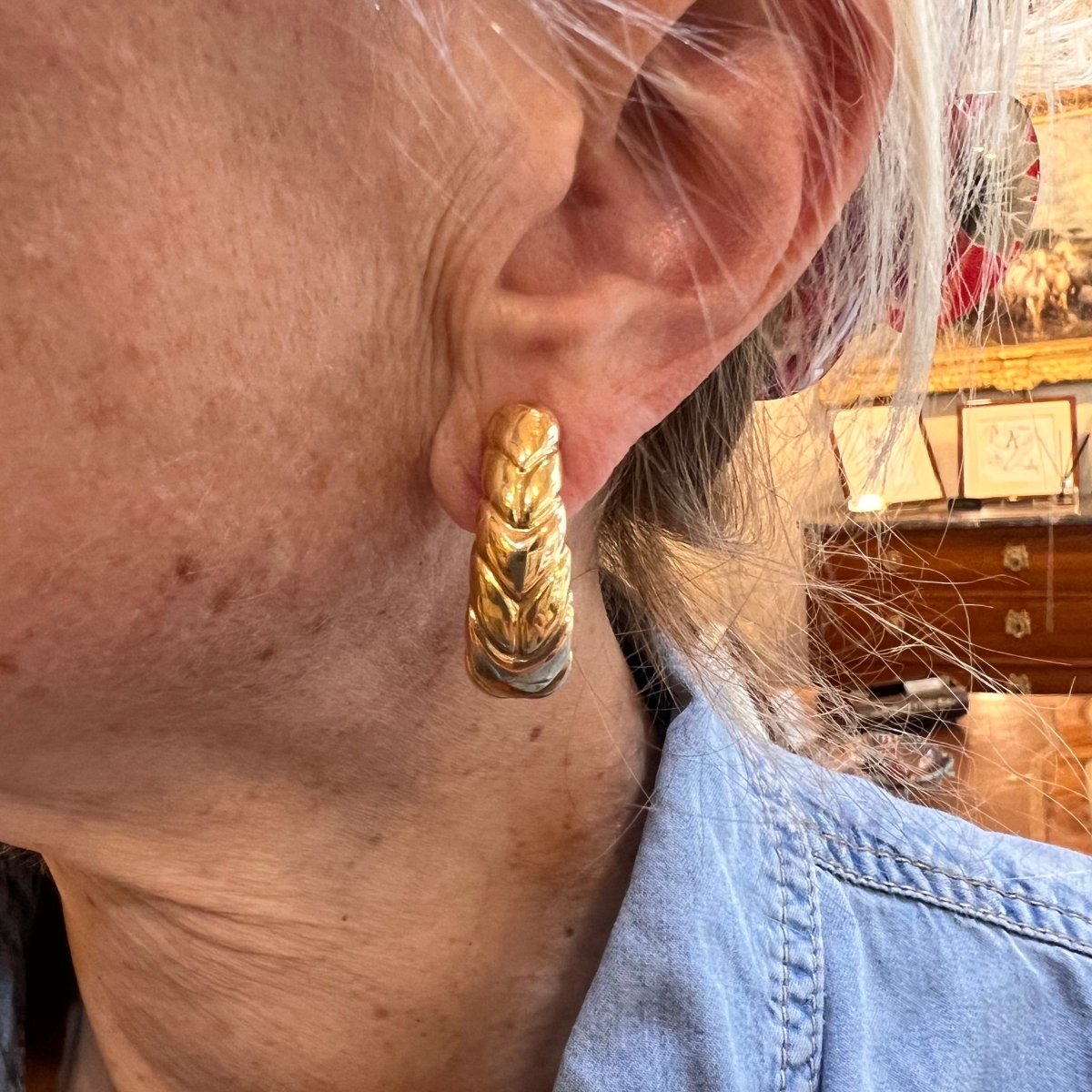 Boucles d'oreilles Clips BULGARI "Spiga" en or jaune - Castafiore
